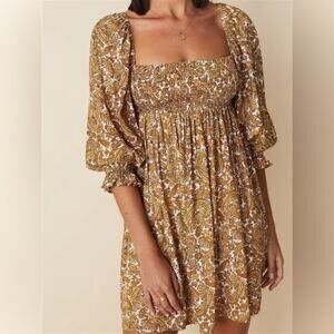 Faithfull The Brand Alina Mini Dress Le Medina Paisley Size Large